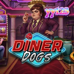 Tampilan visual slot Diner Dogs dengan nuansa neon noir